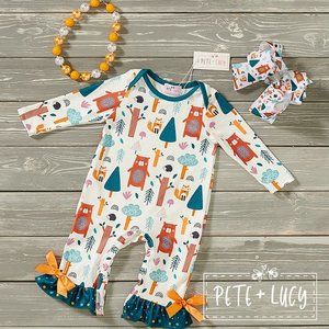 Infant romper with bows